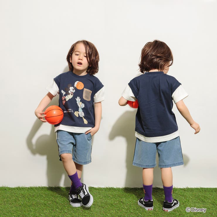 【Disney/ディズニー】スポーツグラフィック重ね着風半袖Tシャツ | ブランシェス | 詳細画像3 
