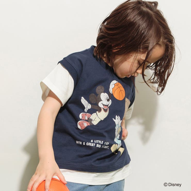 【Disney/ディズニー】スポーツグラフィック重ね着風半袖Tシャツ | ブランシェス | 詳細画像5 