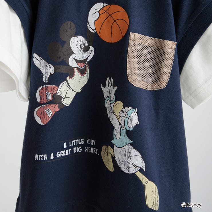 【Disney/ディズニー】スポーツグラフィック重ね着風半袖Tシャツ | ブランシェス | 詳細画像7 