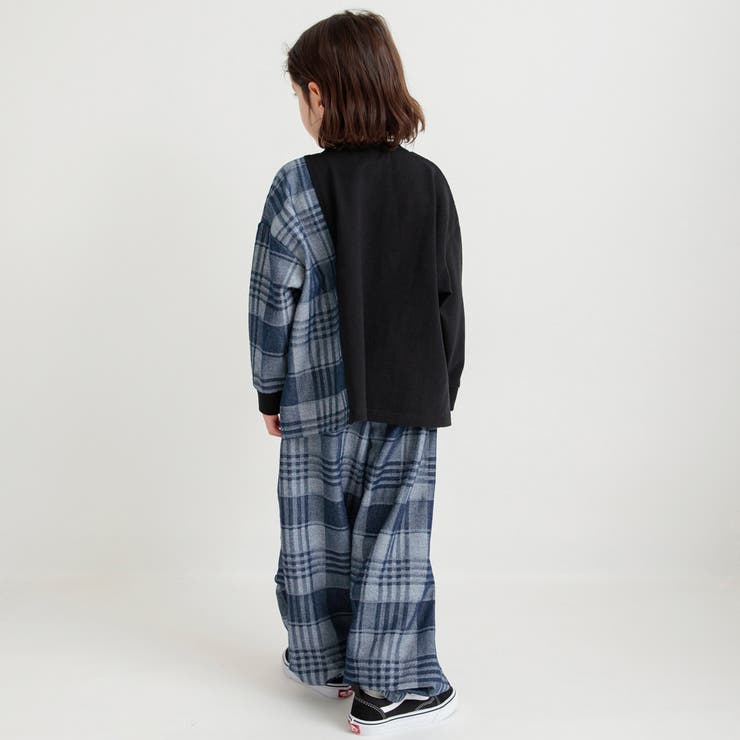 先染めチェックデニム切り替え長袖Tシャツ | ブランシェス | 詳細画像7 