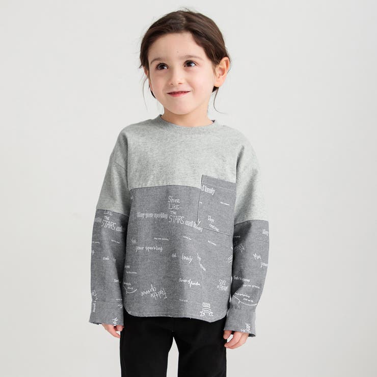 ブラック | HOBOシャツ切替長袖Tシャツ | ブランシェス