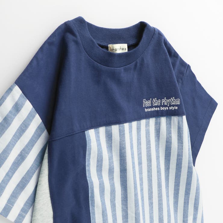 【おそろい】異素材切り替え半袖Tシャツ 春 トップス | ブランシェス | 詳細画像2 