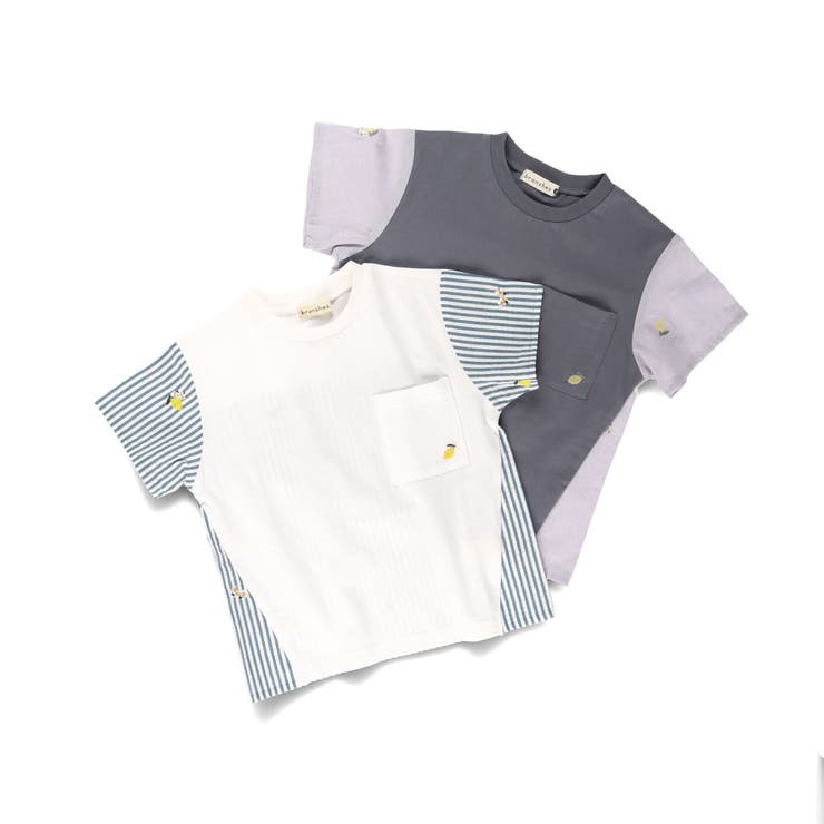 【おそろい】レモン＆フラワー総柄刺しゅう切替半袖Tシャツ 春 トップス | ブランシェス | 詳細画像15 