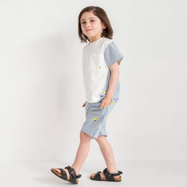 【おそろい】レモン＆フラワー総柄刺しゅう切替半袖Tシャツ 春 トップス | ブランシェス | 詳細画像5 