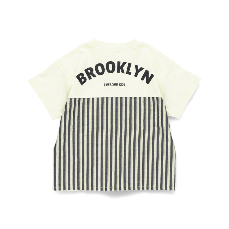 異素材切り替え半袖Tシャツ/チェック/ストライプ/バイカラー/男の子 | ブランシェス | 詳細画像2 