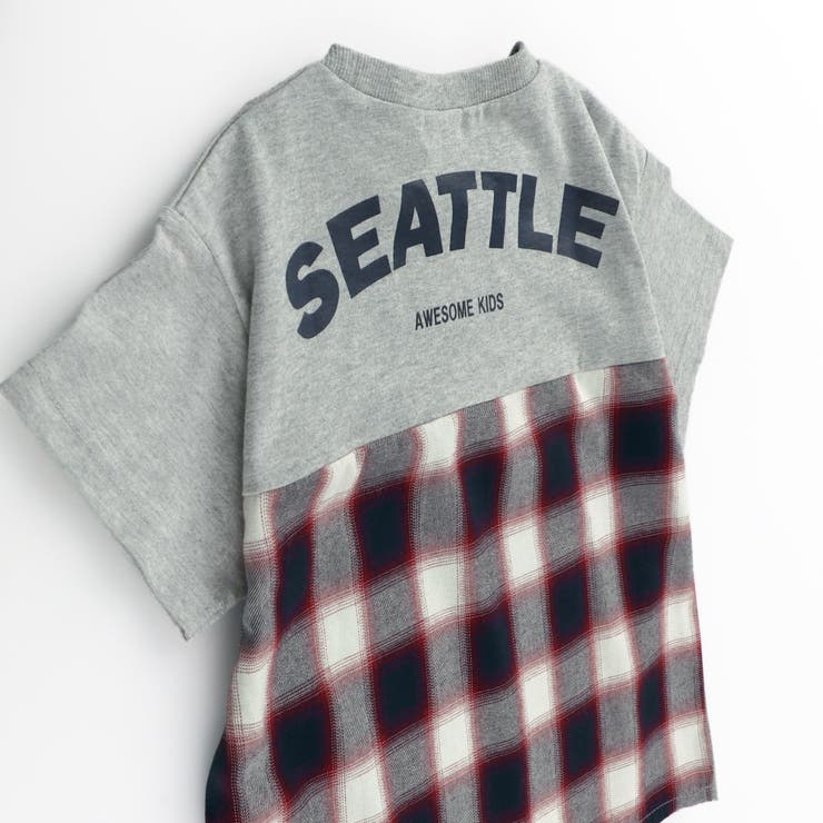 異素材切り替え半袖Tシャツ/チェック/ストライプ/バイカラー/男の子 | ブランシェス | 詳細画像25 