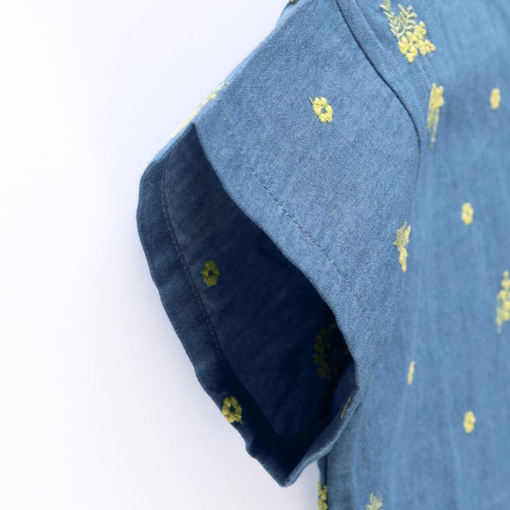 【おそろい】ミモザ刺繍5分袖シャツ | ブランシェス | 詳細画像17 