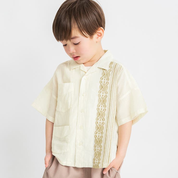 アイボリー | 【綿100%】キューバ半袖シャツ/インド綿 | ブランシェス