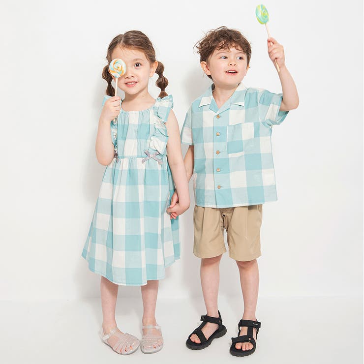 【おそろい】ブロック チェック半袖シャツ/綿100%/ペア/リンク コーデ | ブランシェス | 詳細画像14 