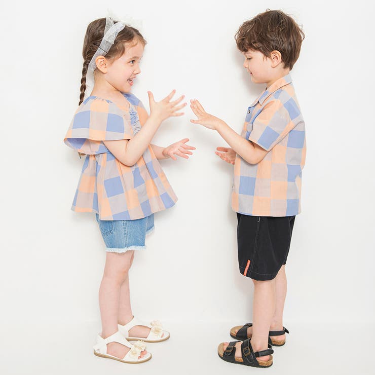 【おそろい】ブロック チェック半袖シャツ/綿100%/ペア/リンク コーデ | ブランシェス | 詳細画像7 