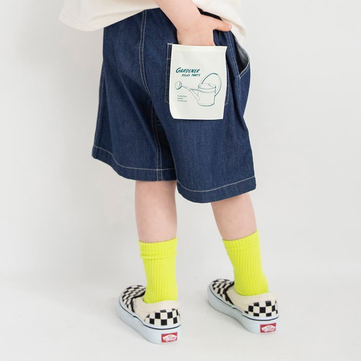 GARDENER デニムパンツ イエロー ステッチ　ガーデナー　33×35 WEB限定】リラックスガーデナーデニムハーフパンツ[品番：BRSK0008866