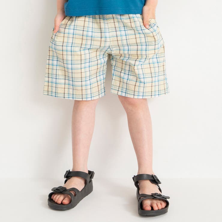 【おそろい】ぽこぽこ／サッカーチェック柄ハーフパンツ | ブランシェス | 詳細画像3 