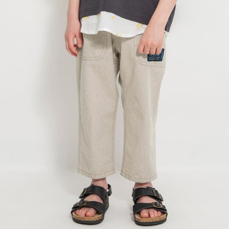 ベージュ | 【爽やかシャンブレー】クロップドパンツ | ブランシェス