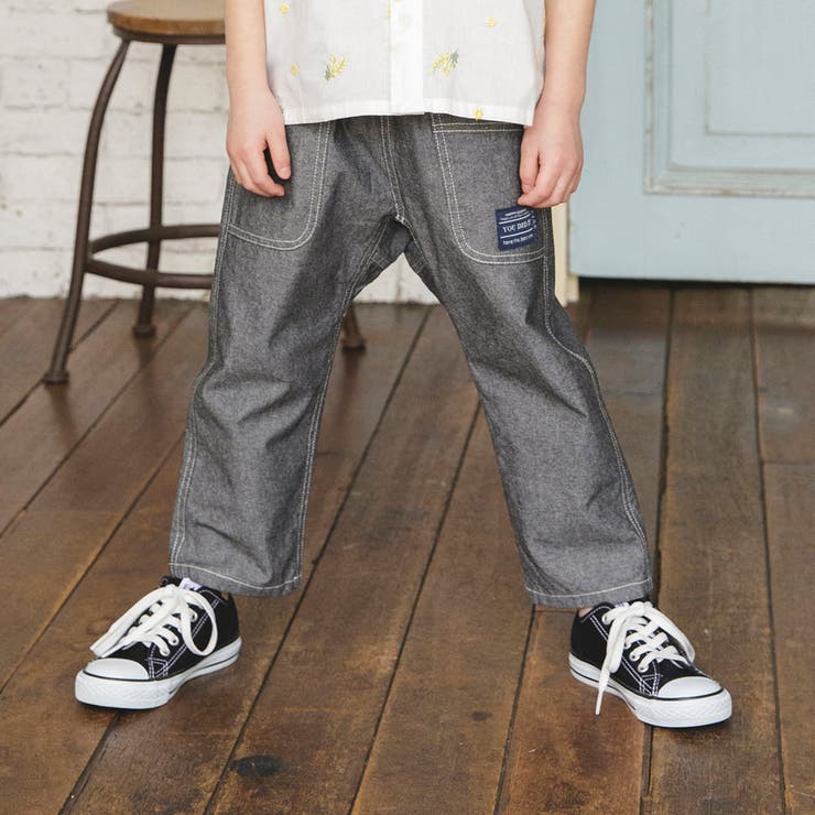 ブラック | 【爽やかシャンブレー】クロップドパンツ | ブランシェス