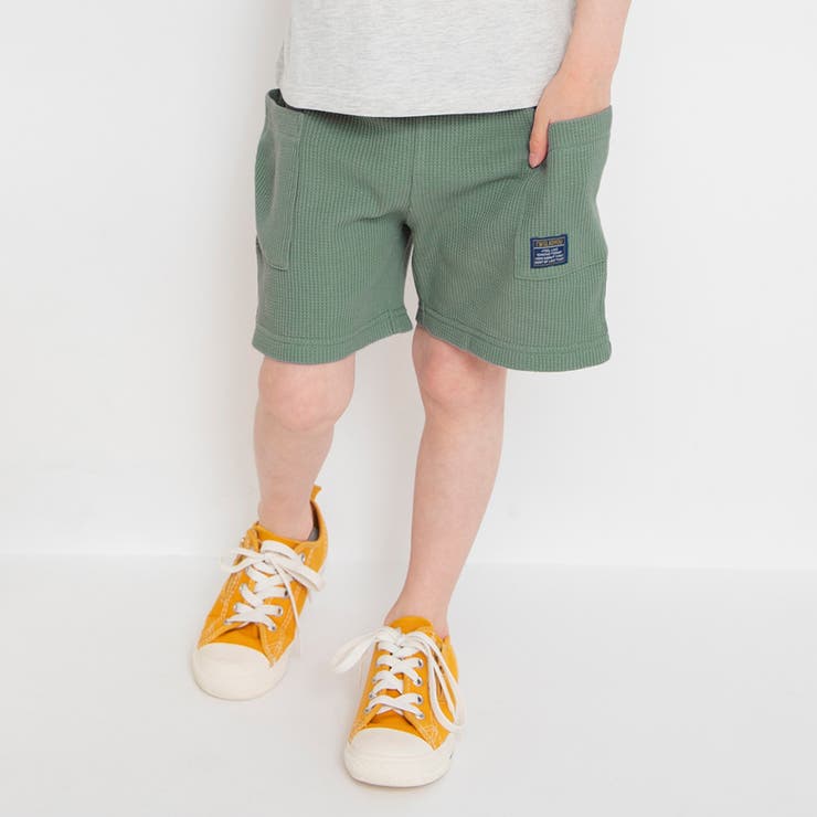カーキグリーン | 【プチプラ】やわらかワッフル ハーフパンツ/ショートパンツ | ブランシェス