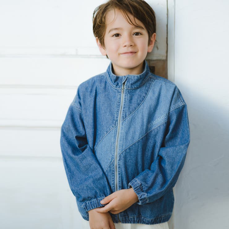 ブルー | スタンドカラー配色デニムジャケット | ブランシェス