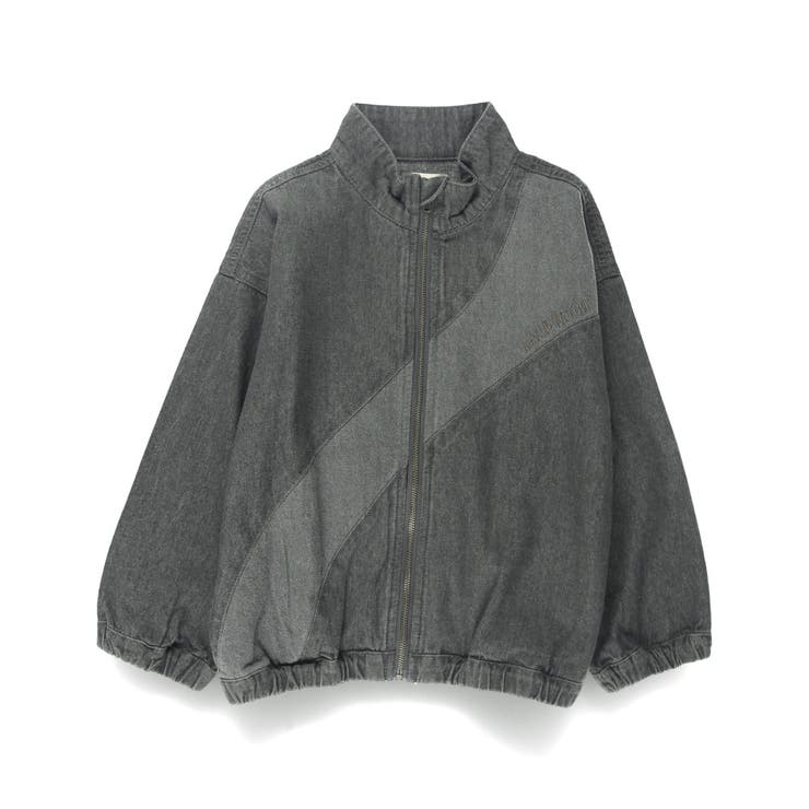 グレー | スタンドカラー配色デニムジャケット | ブランシェス
