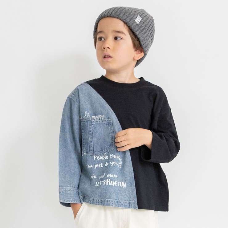 デニム切り替え長袖Tシャツ | ブランシェス | 詳細画像14 