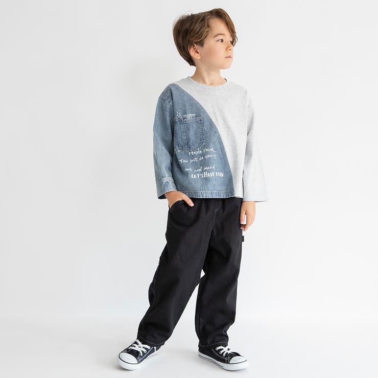 デニム切り替え長袖Tシャツ | ブランシェス | 詳細画像5 