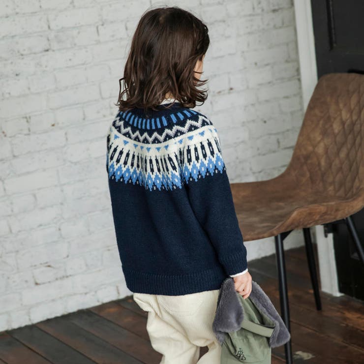 幾何学柄ニット キッズ 男の子 | ブランシェス | 詳細画像19 