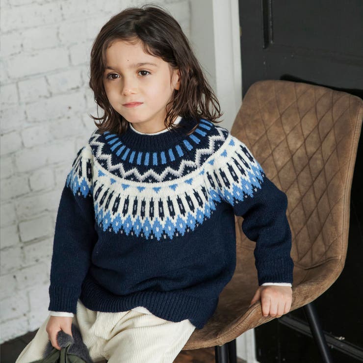 幾何学柄ニット キッズ 男の子 | ブランシェス | 詳細画像22 