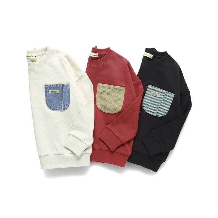 【デニム/異素材ポケット付】裏毛トレーナー | ブランシェス | 詳細画像15 