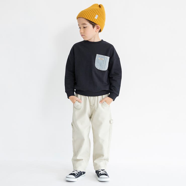 【デニム/異素材ポケット付】裏毛トレーナー | ブランシェス | 詳細画像21 