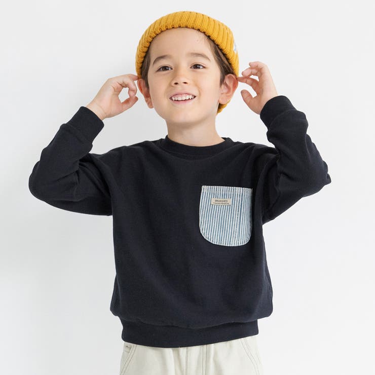 【デニム/異素材ポケット付】裏毛トレーナー | ブランシェス | 詳細画像25 