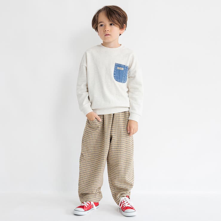 【デニム/異素材ポケット付】裏毛トレーナー | ブランシェス | 詳細画像3 