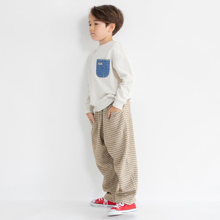 【デニム/異素材ポケット付】裏毛トレーナー | ブランシェス | 詳細画像5 