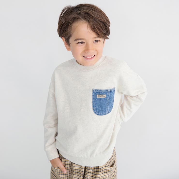 生成 | 【デニム/異素材ポケット付】裏毛トレーナー | ブランシェス