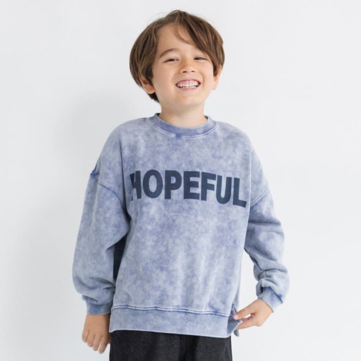 ネイビーブルー | ケミカルブリーチ裏毛トレーナー | ブランシェス