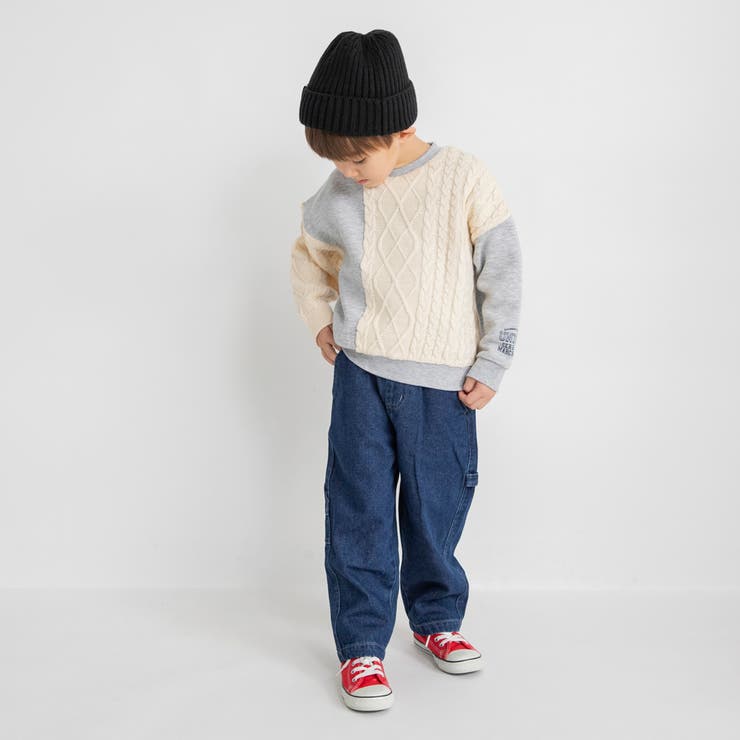 ケーブルニット切替 裏起毛トレーナー キッズ | ブランシェス | 詳細画像15 