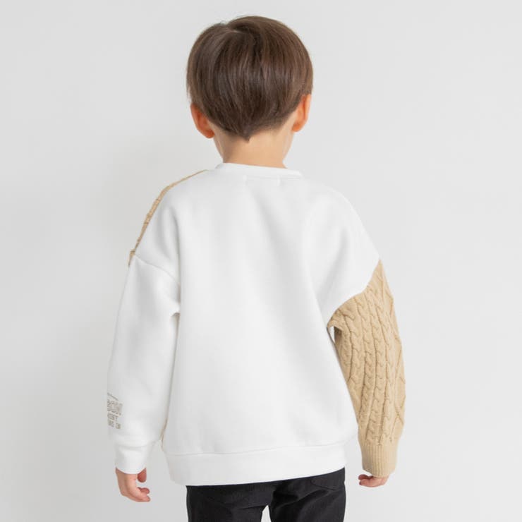 ケーブルニット切替 裏起毛トレーナー キッズ | ブランシェス | 詳細画像6 