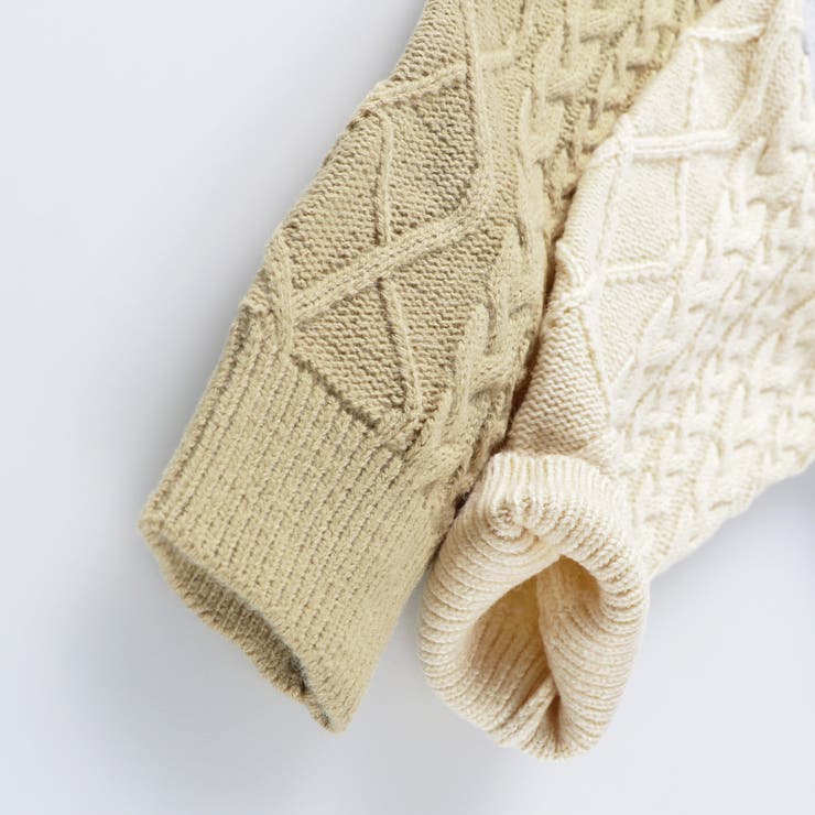 ケーブルニット切替 裏起毛トレーナー キッズ | ブランシェス | 詳細画像9 