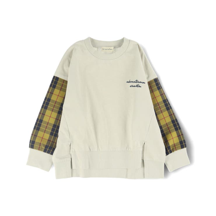 イエロー | チェック柄 長袖Tシャツ ロンT | ブランシェス