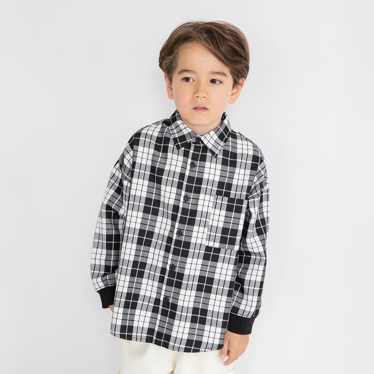 ブラック | チェック柄シャツ ペア リンク | ブランシェス