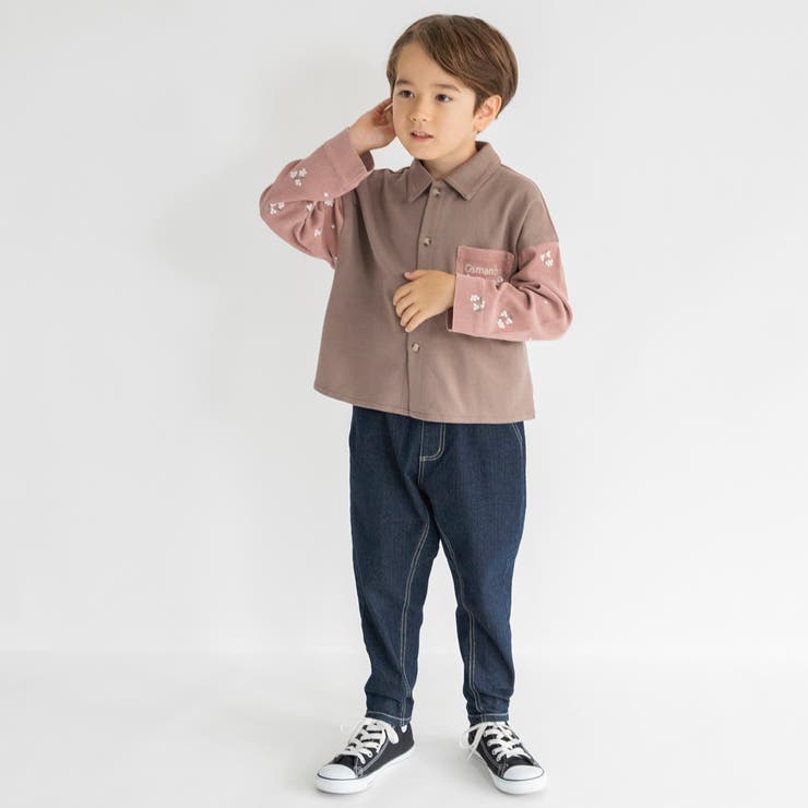 【おそろい】きんもくせい刺しゅう長袖シャツ | ブランシェス | 詳細画像10 