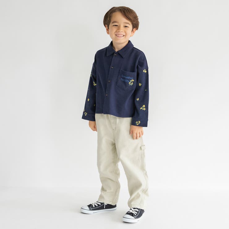 【おそろい】きんもくせい刺しゅう長袖シャツ | ブランシェス | 詳細画像4 