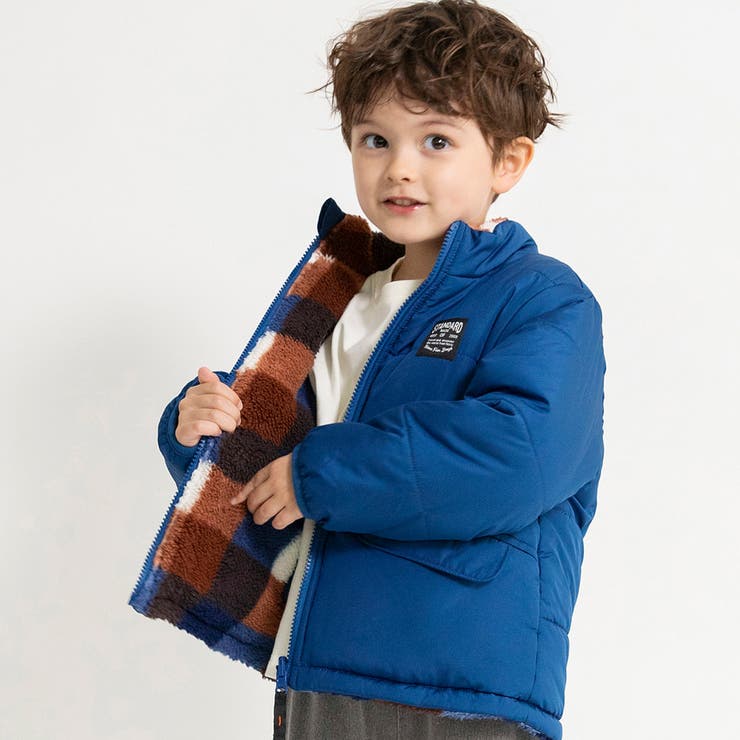 ブルー | 中綿ボア リバーシブル ブルゾン | ブランシェス