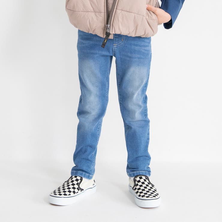 ブルー | 【フィットストレート プレミアムストレッチ】デニム ロングパンツ | ブランシェス