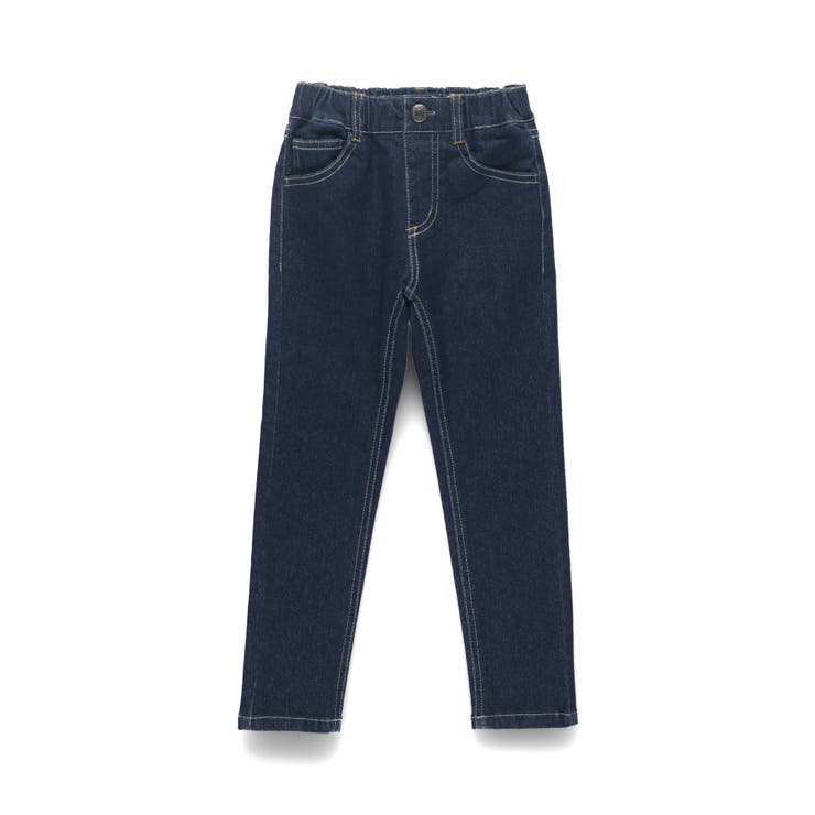 ネイビーブルー | 【フィットストレート プレミアムストレッチ】デニム ロングパンツ | ブランシェス