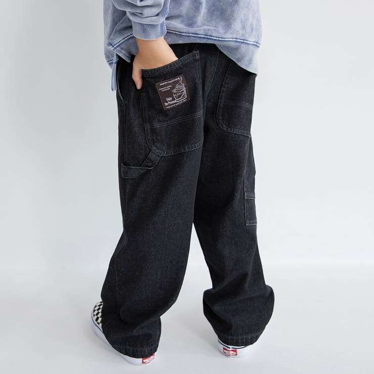 ブラック | 裏起毛ペインター パンツ 150cm | ブランシェス