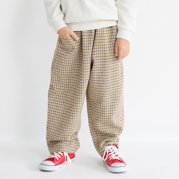 キャメル | ガンクラブ チェック柄ロングパンツ/150cm/男の子/女の子/キッズ | ブランシェス