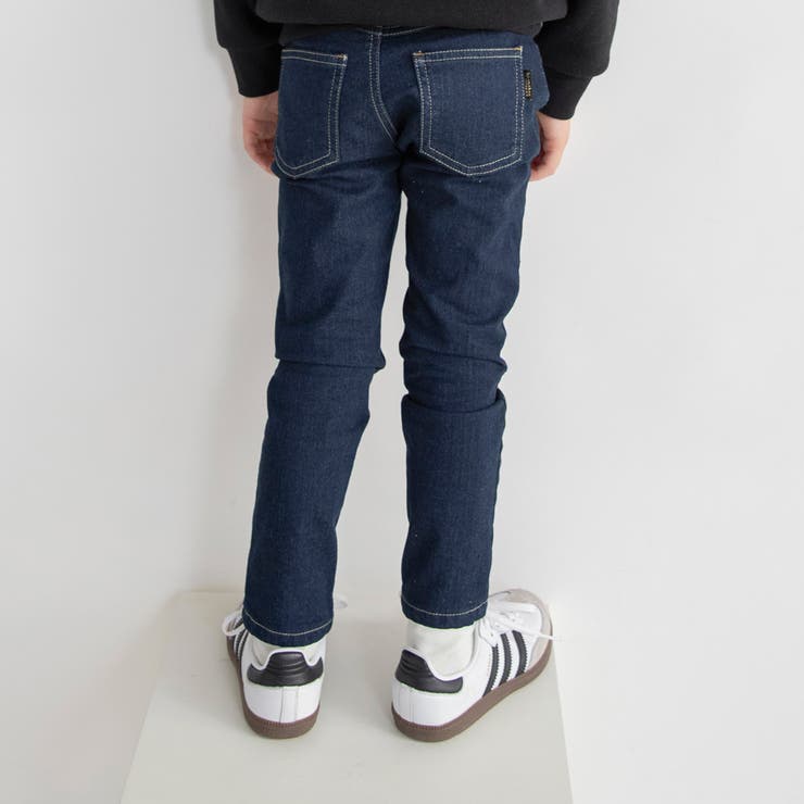 ネイビーブルー | プレミアムストレッチ裏起毛パンツ デニム ロングパンツ | ブランシェス