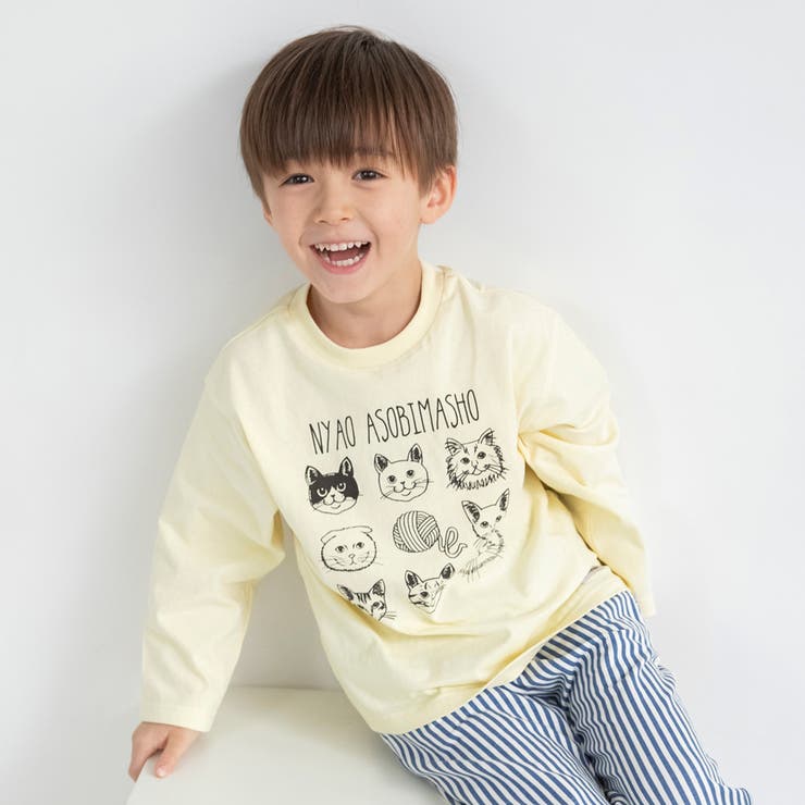 イエロー | 【ブランシェスmini】まえうしろどっちも着られる長袖Tシャツ | ブランシェス