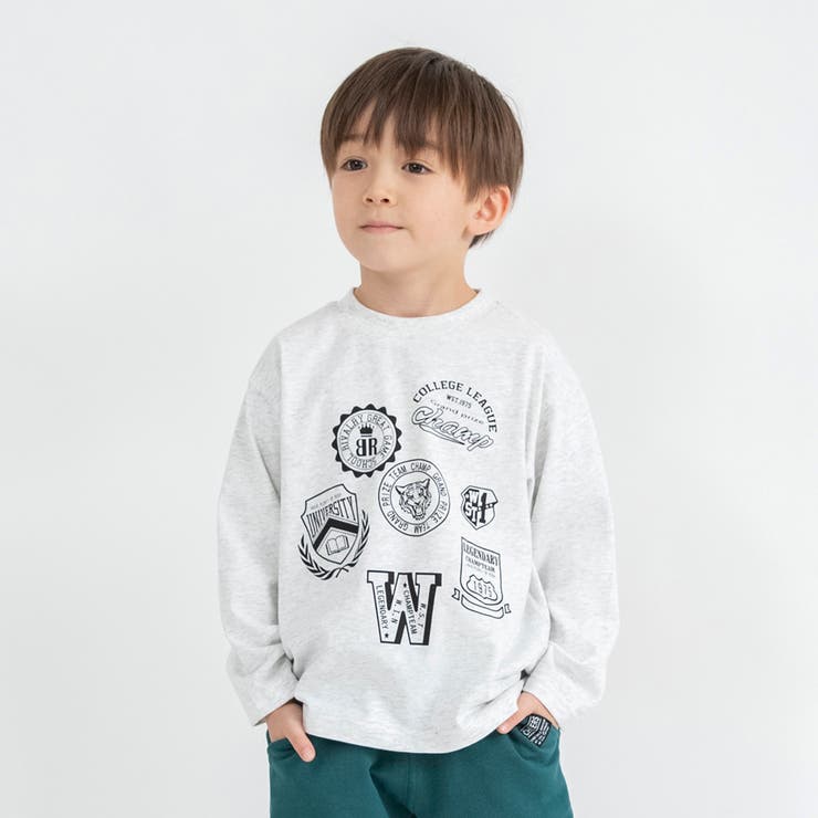 杢グレー | アソートグラフィック長袖Ｔシャツ ロンＴ | ブランシェス