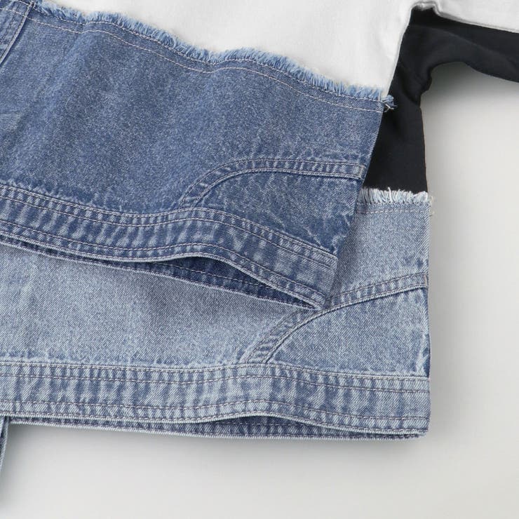 【デニム×コットン】異素材レイヤード長袖Tシャツ キッズ 男の子 | ブランシェス | 詳細画像13 