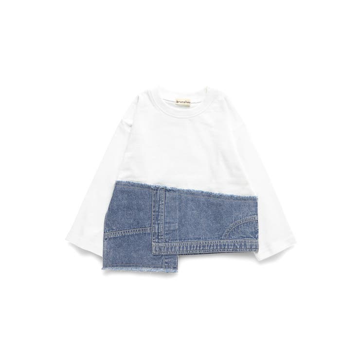 【デニム×コットン】異素材レイヤード長袖Tシャツ キッズ 男の子 | ブランシェス | 詳細画像2 