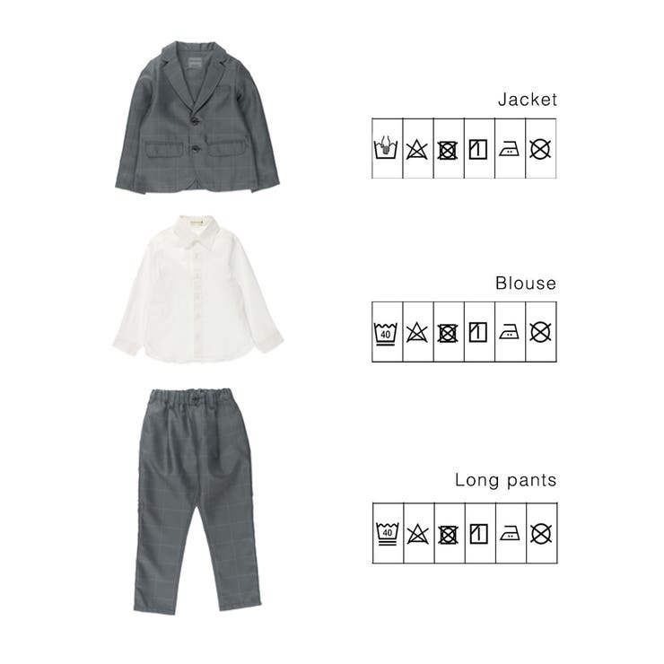 グレーチェック ジャケット＋ロング パンツ＋白 | ブランシェス | 詳細画像19 